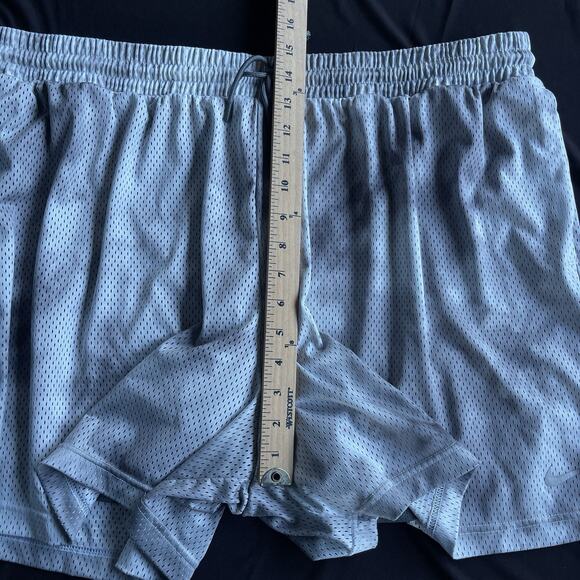 Nike Mens Mesh Basketball Shorts 2X Gray White Activewear Athletic Drawstring - Picture 9 of 10